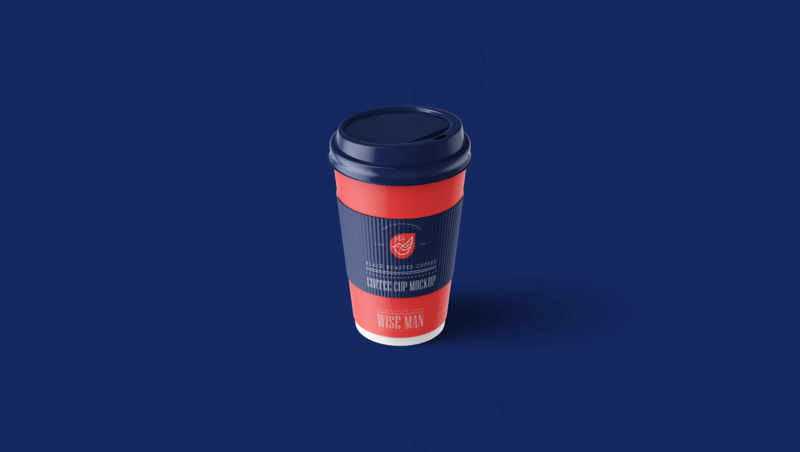 单色背景简约塑料咖啡杯样机8