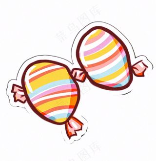 糖果甜彩色卡通插画免抠