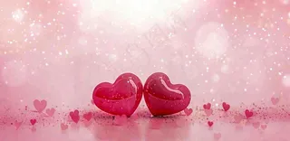 红色金色心形情人节七夕浪漫光斑情人节爱心背景