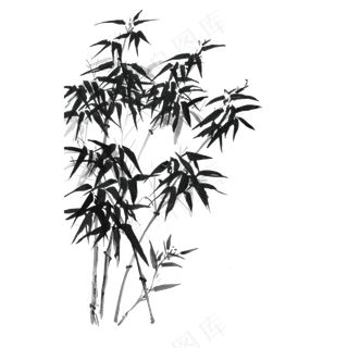 中国风水墨竹子图片古风竹叶竹林水彩手绘插画PNG免扣设计