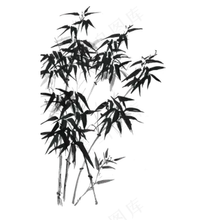 中国风水墨竹子图片古风竹叶竹林水彩手绘插画PNG免扣设计
