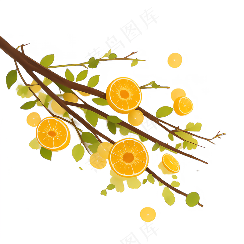 黄色 唯美 手绘 免抠 PNG 花 植物 素材1