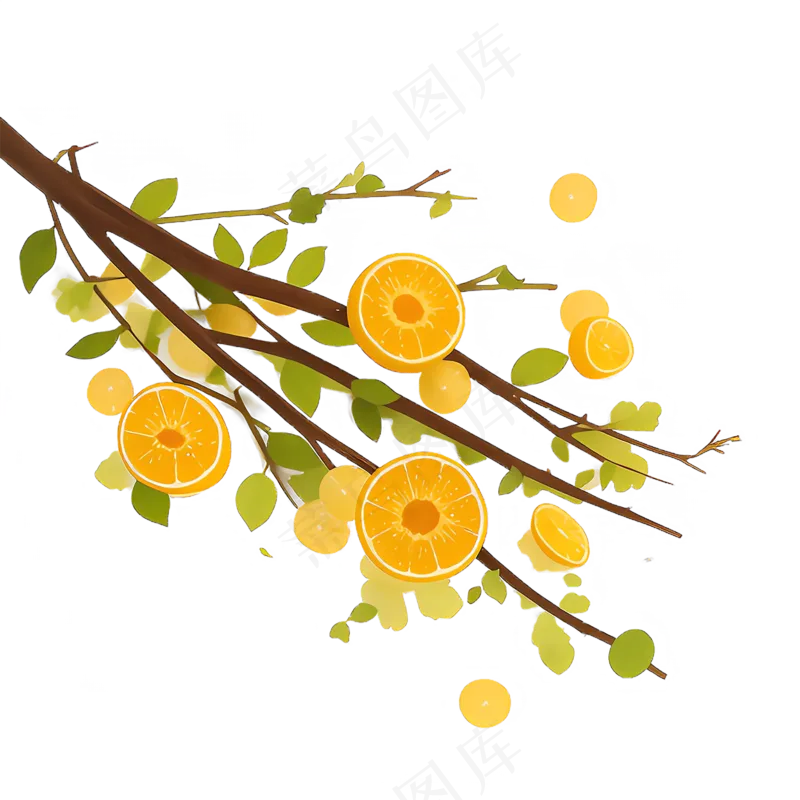 黄色 唯美 手绘 免抠 PNG 花 植物 素材1