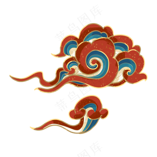 国潮敦煌云纹祥云插画免扣素材 (84)