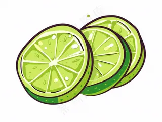青柠檬水果卡通插画免抠