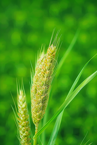 小麦绿色麦穗小满芒种粮食丰收摄影图