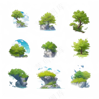 绿色手绘小植物花草系列免抠素材118