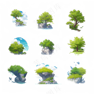 绿色手绘小植物花草系列免抠素材118