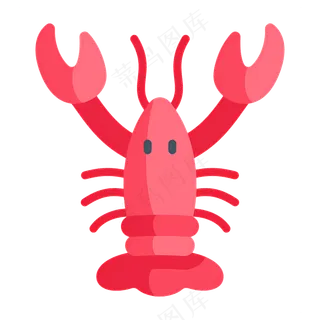 免扣粉色卡通龙虾