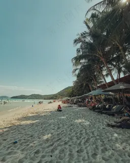 阳光灿烂的热带海滩一隅