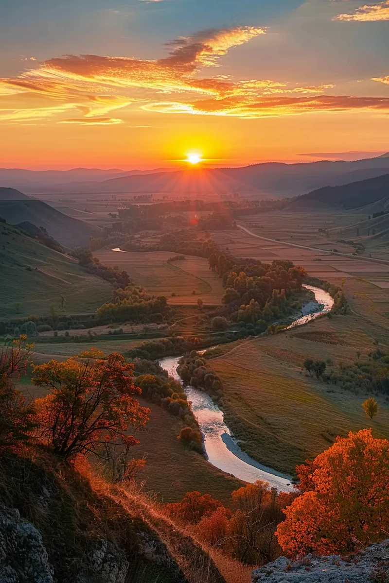 清晨日出朝霞云层摄影图(2688x4032)