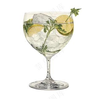 免抠卡通柠檬酒饮料