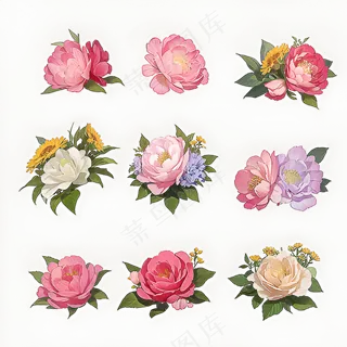 红色黄色粉色玫瑰花免抠素材160