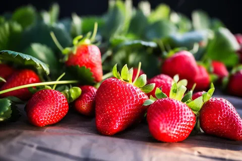草莓水果摄影图
