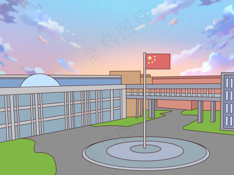 校园全景图psd模版下载
