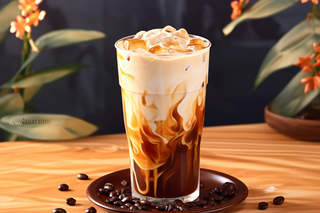 焦糖珍珠奶茶波霸奶茶夏日冰镇饮料摄影图