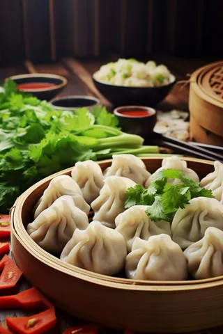 饺子传统美食节日摄影图