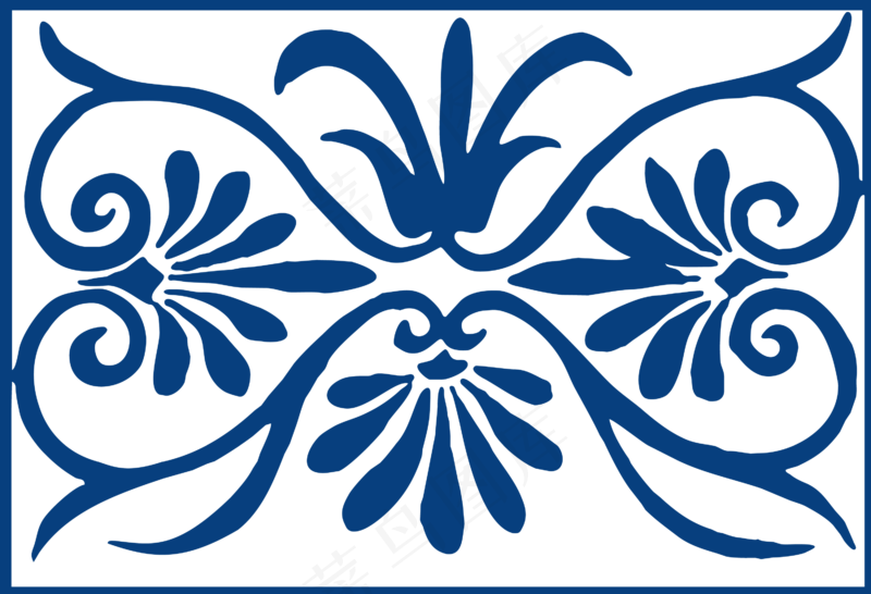 古代青花瓷图案花纹中国风图案祥云纹理传统图腾PNG免扣素材