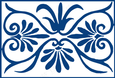 古代青花瓷图案花纹中国风图案祥云纹理传统图腾PNG免扣素材