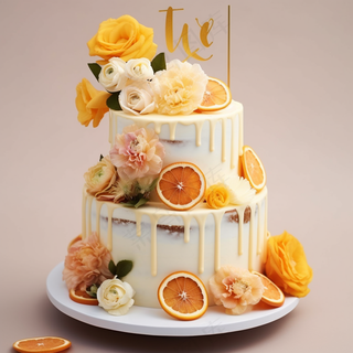 生日蛋糕水果蛋糕奶油节日甜点摄影图