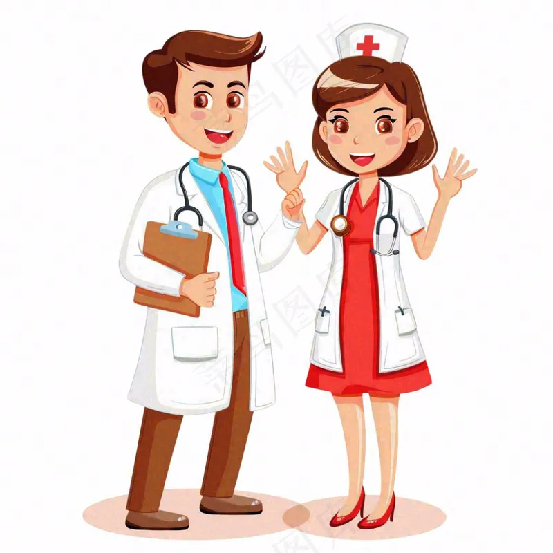 医生护士医疗医务工作者人物插画免抠(1024x1024)