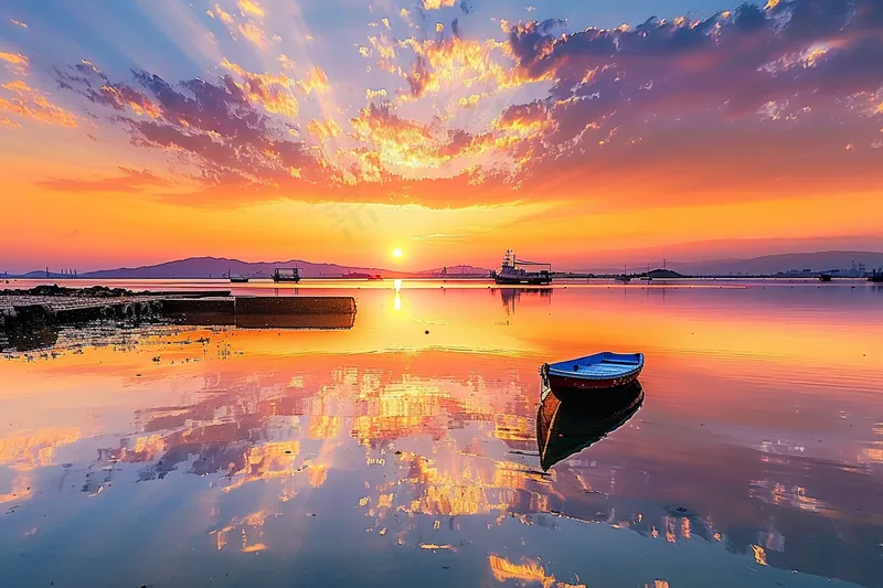 落日海洋沙滩夕阳晚霞摄影图 (4032x2688)