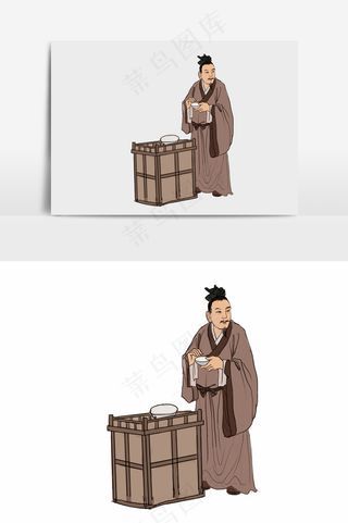 插画丨国风人物丨生意人002丨PPT插图