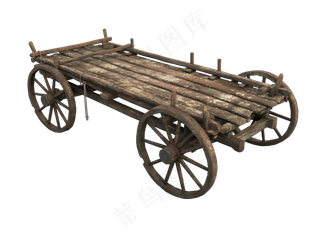 老旧木推车板车