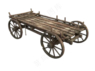 老旧木推车板车