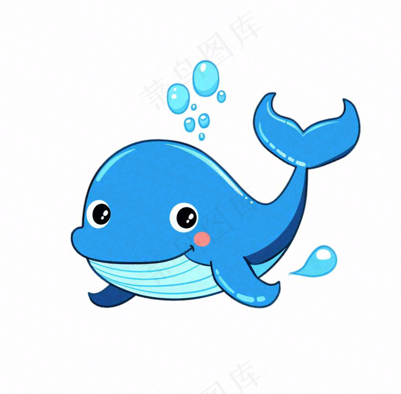 海豚海洋动物蓝色卡通插画免抠