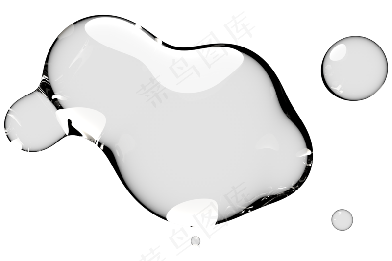 高清日系极简逼真透明水滴液体气泡水珠空气感png免扣素材 (