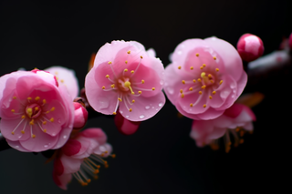 梅花腊梅粉色花朵摄影图