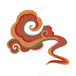 国潮敦煌云纹祥云插画免扣素材 (137)