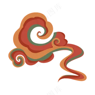 国潮敦煌云纹祥云插画免扣素材 (137)