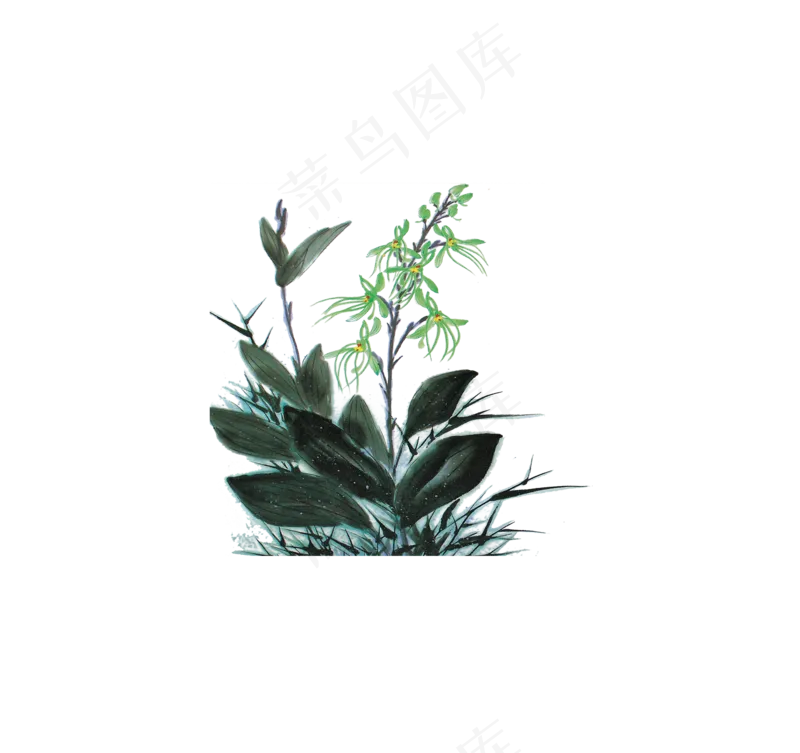中国风水墨竹子图片古风竹叶竹林水彩手绘插画PNG免扣设计