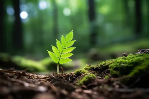 春天破土出的嫩芽摄影图