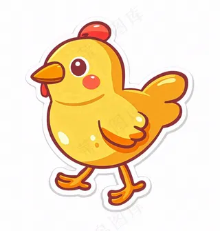 小黄鸡动物卡通插画免抠