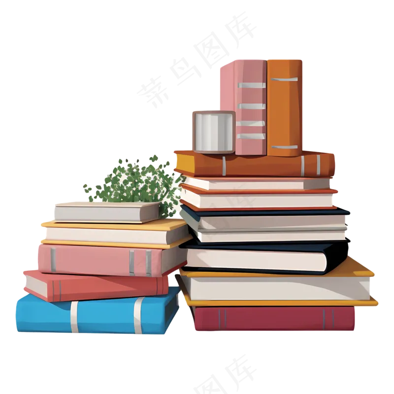 免抠卡通书籍素材