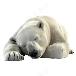 免抠趴着睡觉的北极熊
