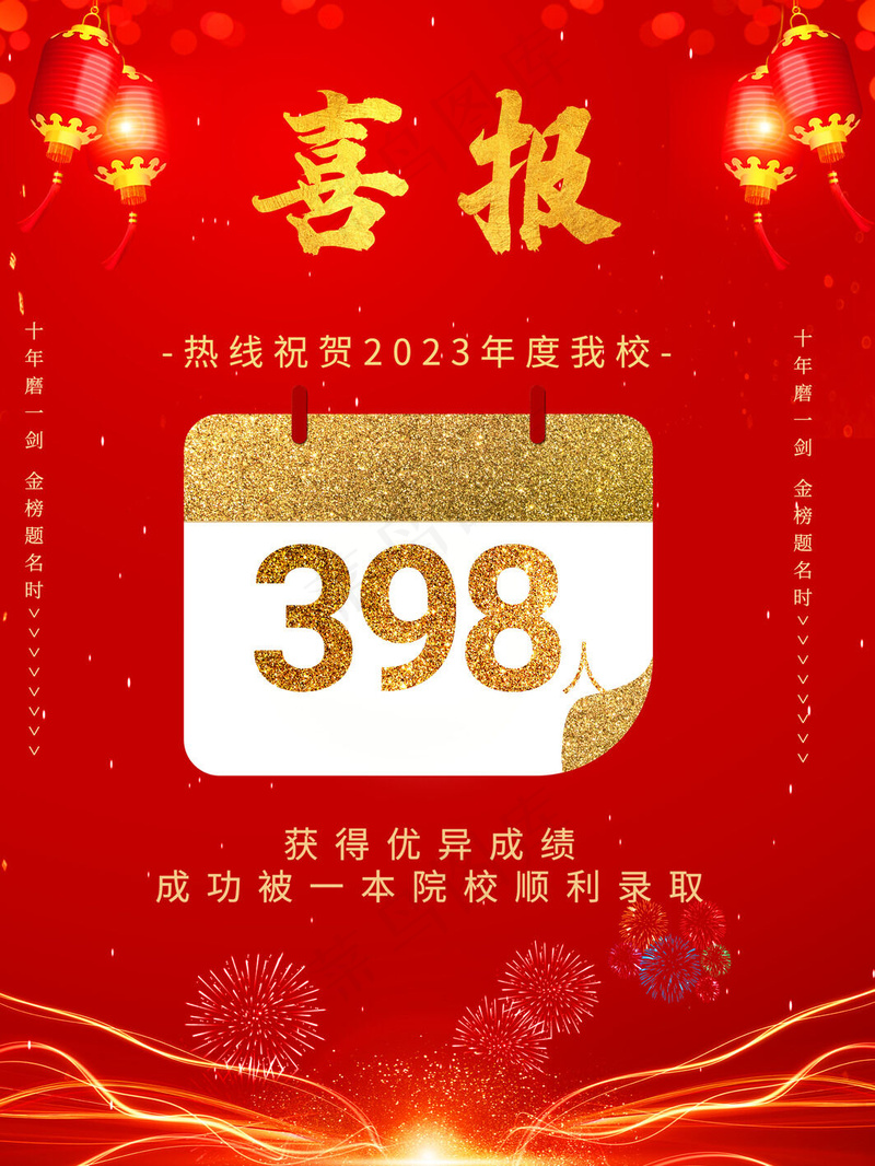喜报红色高考psd模版下载