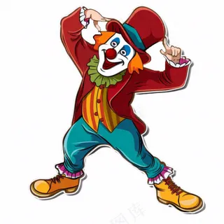 小丑愚人节搞怪人物卡通插画免抠