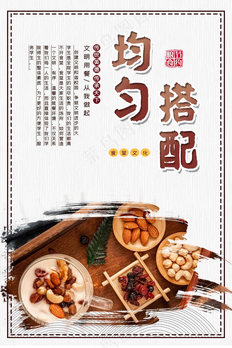 食堂文化珍惜粮食活动海报psd模版下载