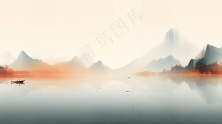 中国风中式山形状桂林山背景