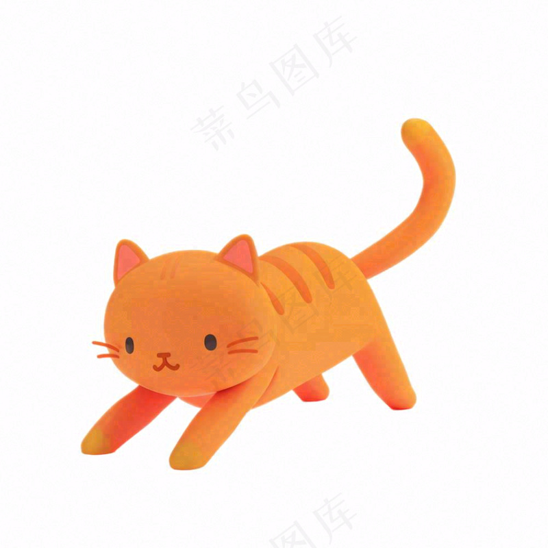 猫咪宠物橘猫卡通插画免抠(1024x1024)