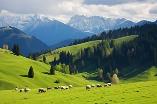 新疆春天草原风光大自然风景摄影图