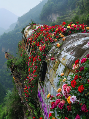 远山上的蔷薇花