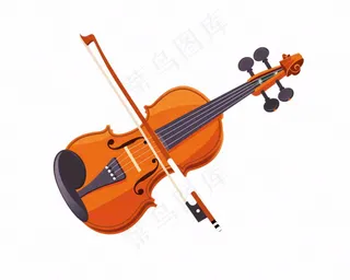 小提琴乐器音乐卡通插画免抠