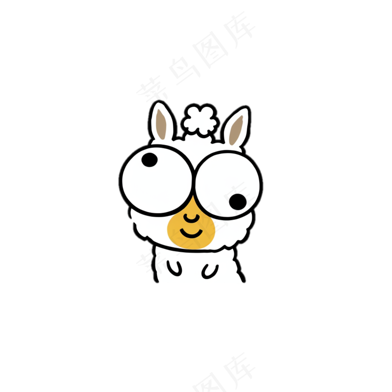 羊驼 儿童简笔画 卡通小动物 免抠透明底