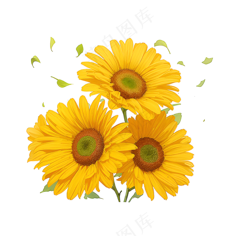 黄色向日葵花朵免抠素材7