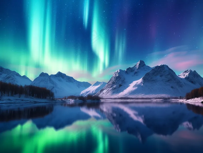 极光冰岛北极南极极夜美景摄影图(3696x2784)